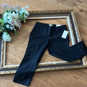Black Ankle Cropped Pants with Classic Straight-Leg Cut